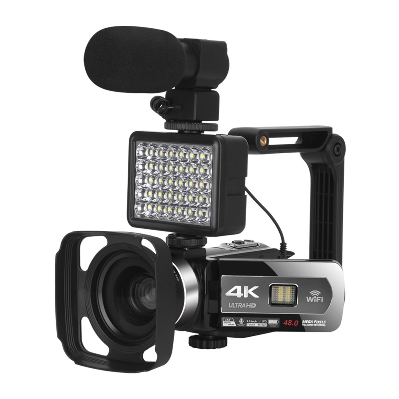 4K WiFi Camcorder with Auto Focus - 18X Zoom Digital Video Recorder for Vlogging, YouTube Streaming & Outdoor Photography (Includes 128GB SD Card) - Perfect for Travel Vlogs, Live Broadcasts & Action Shots