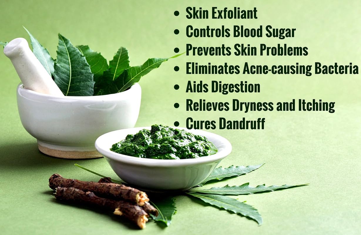 VS Products Neem Leaves Powder, Orange Peel Powder & Kasthuri Manjal Combo - 300g (100g Each) for Glowing Skin, Acne Treatment & Hair Growth | Natural Face Mask, Ayurvedic Skin Care & Scalp Treatment | DIY Beauty Routine & Spa Day Essentials