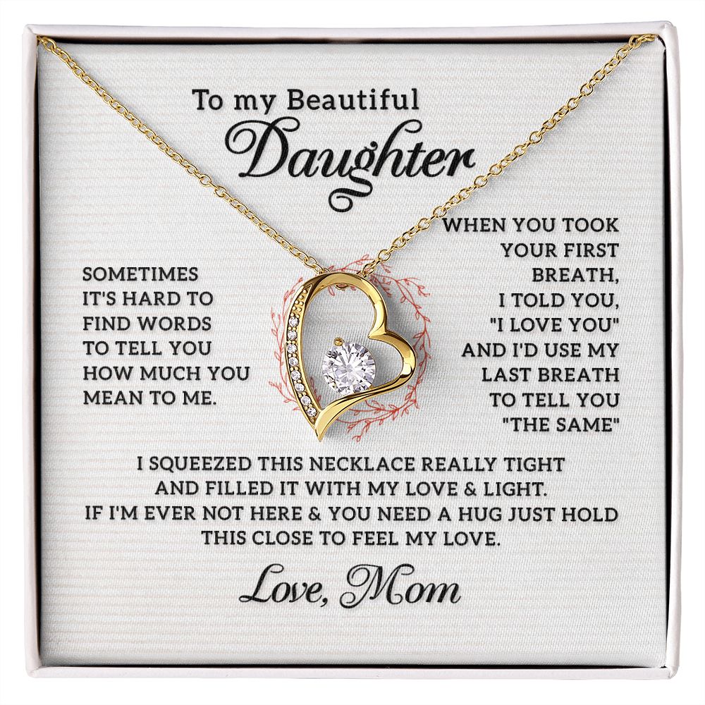 Heart Necklace for Daughter - Thoughtful Birthday & Christmas Gift from Mom - Perfect for Special Occasions & Everyday Wear