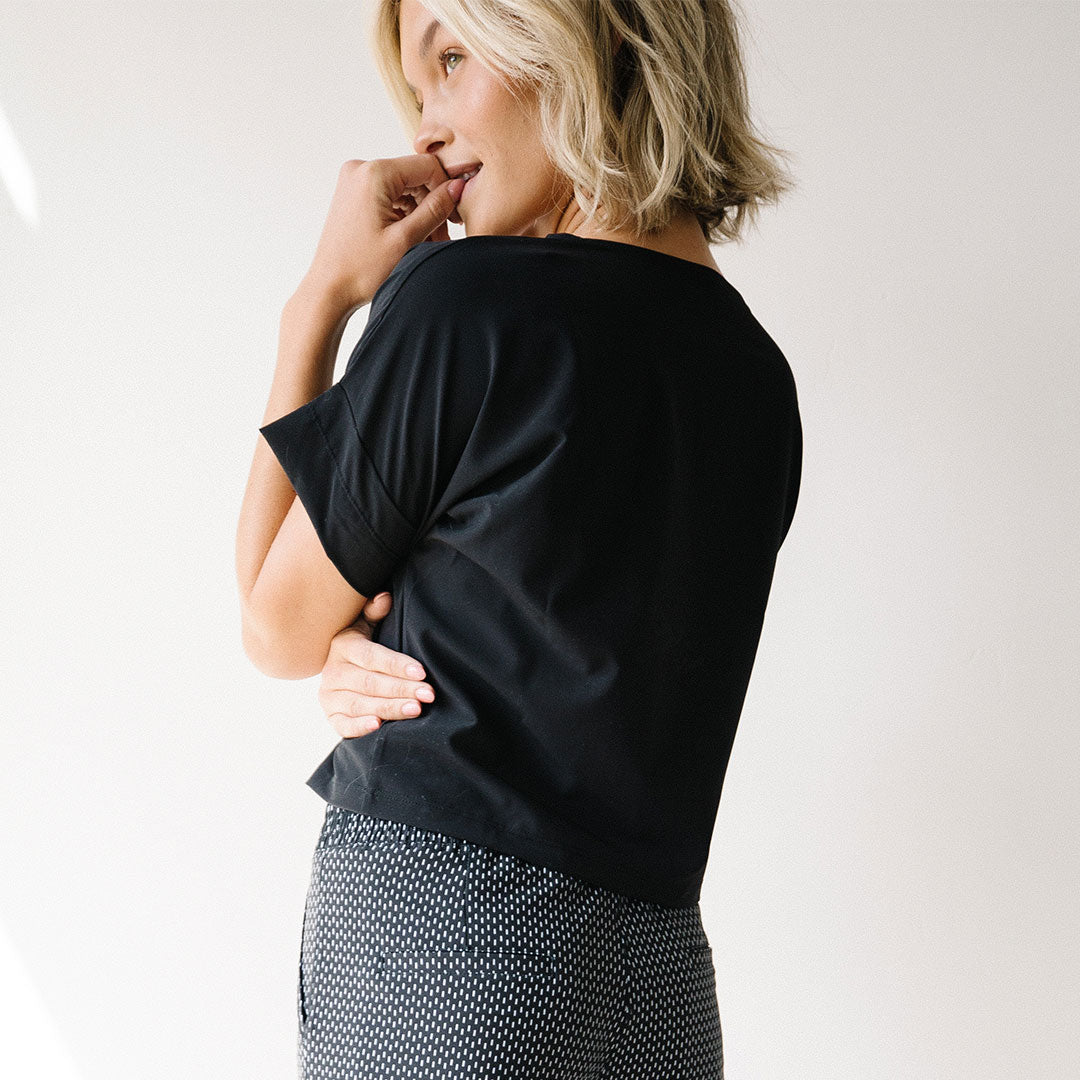 Boss Crop Black Women's T-Shirt - Stylish Casual Top for Everyday Wear | Perfect for Work, Outings & Social Events