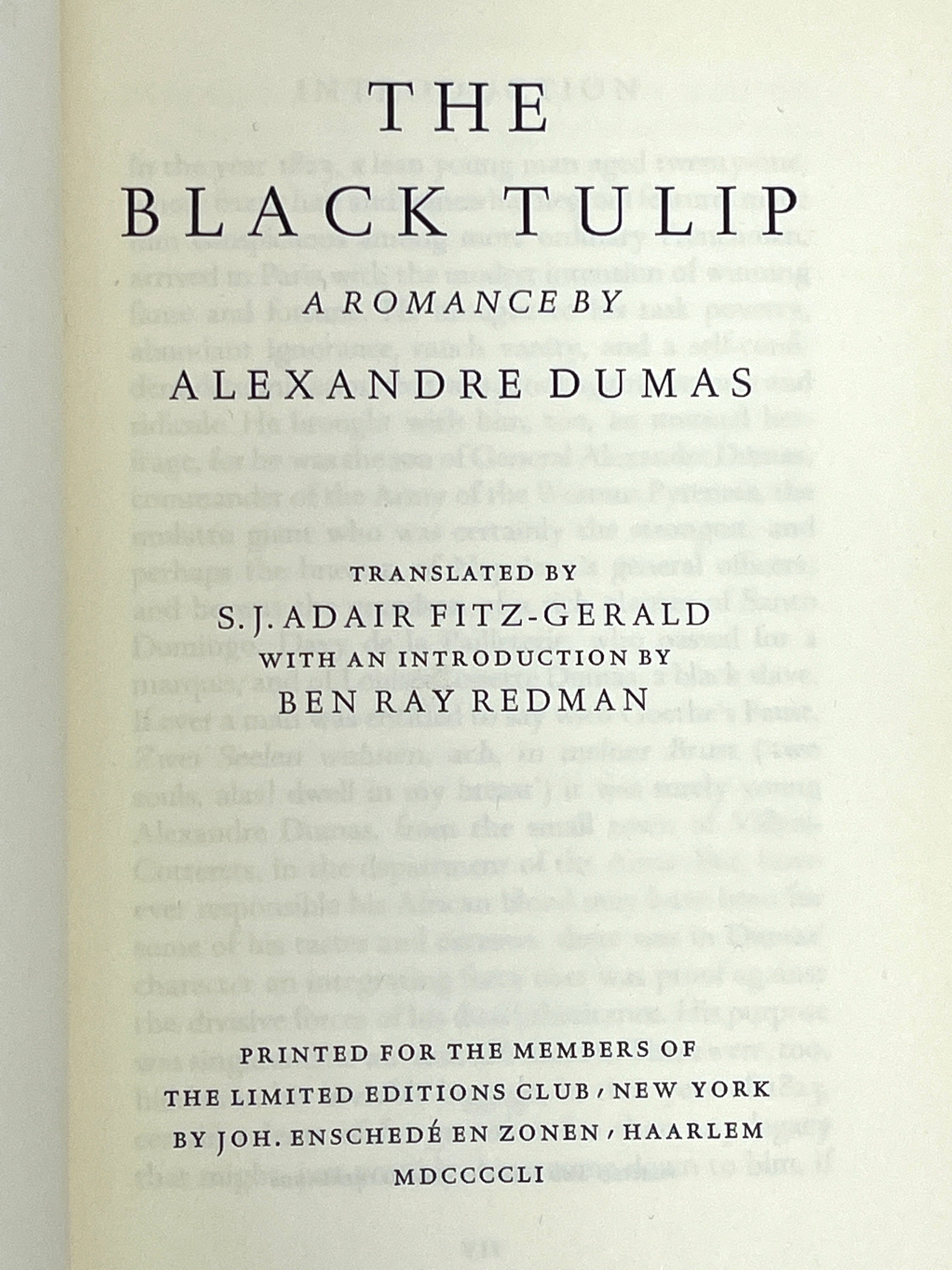 Signed Hardcover Edition of Alexandre Dumas' The Black Tulip - Illustrated by Frans Lammers with Slipcase | Classic Literature Collectible | Perfect for Book Lovers & Home Library Displays