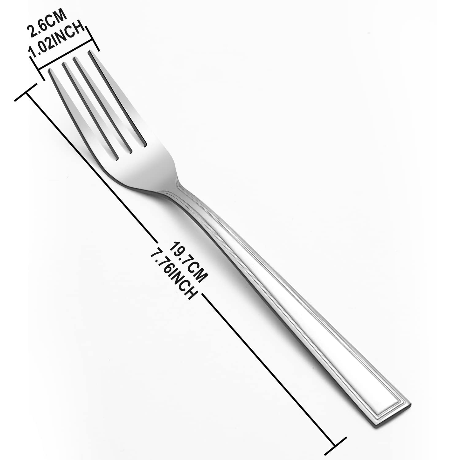 Hunnycook 24-Piece Stainless Steel Dinner Forks Set (7.76 Inch) - Mirror Polished Cutlery for Home, Kitchen, Restaurant & Hotel - Dishwasher Safe - Perfect for Fine Dining, Catering & Dinner Parties