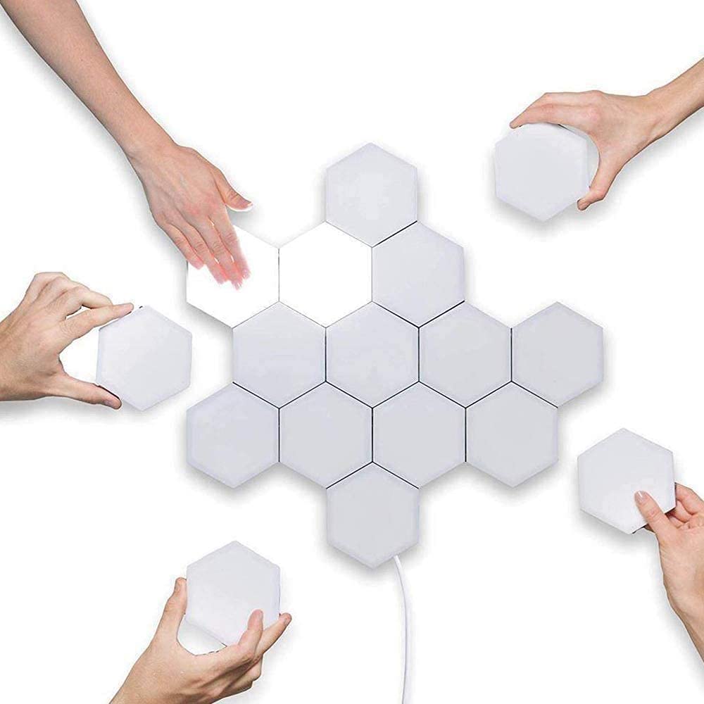 Hexagonal LED Wall Lamp - Smart Modular Touch Sensitive Honeycomb Light Panel for Bedroom & Living Room | Modern Decorative Lighting for Home Interior