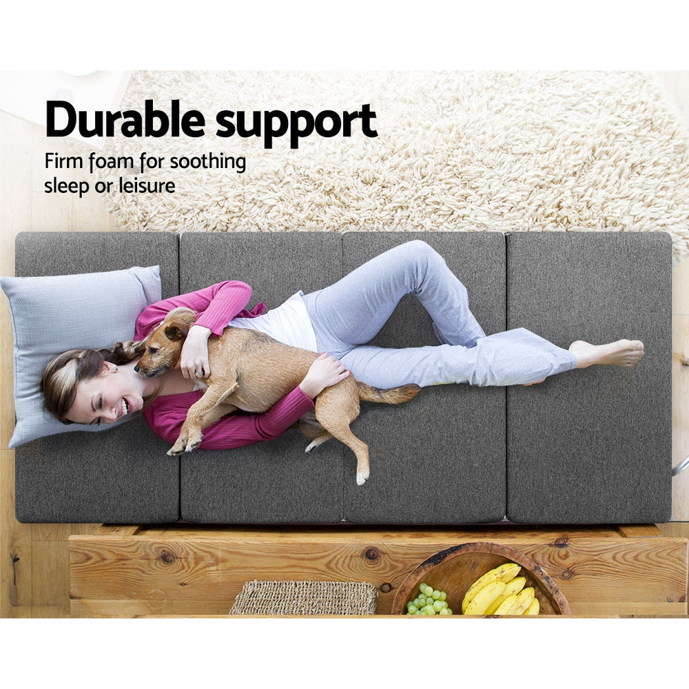 Foldable Portable Camping Mattress - Lightweight Floor Bed for Indoor & Outdoor Use - Perfect for Camping, Travel, Guest Room & Sleepovers