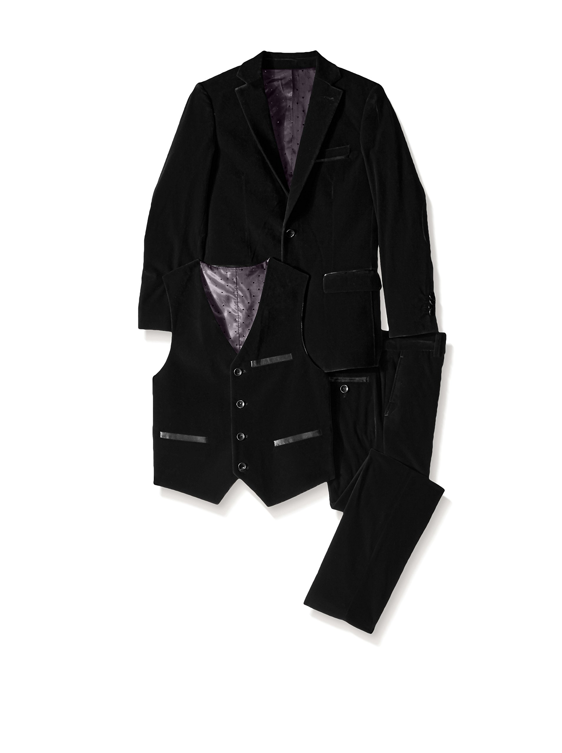 Isaac Mizrahi Boys' 3-Piece Velvet Suit Set - Formal Holiday Outfit for Weddings, Christmas & Special Occasions