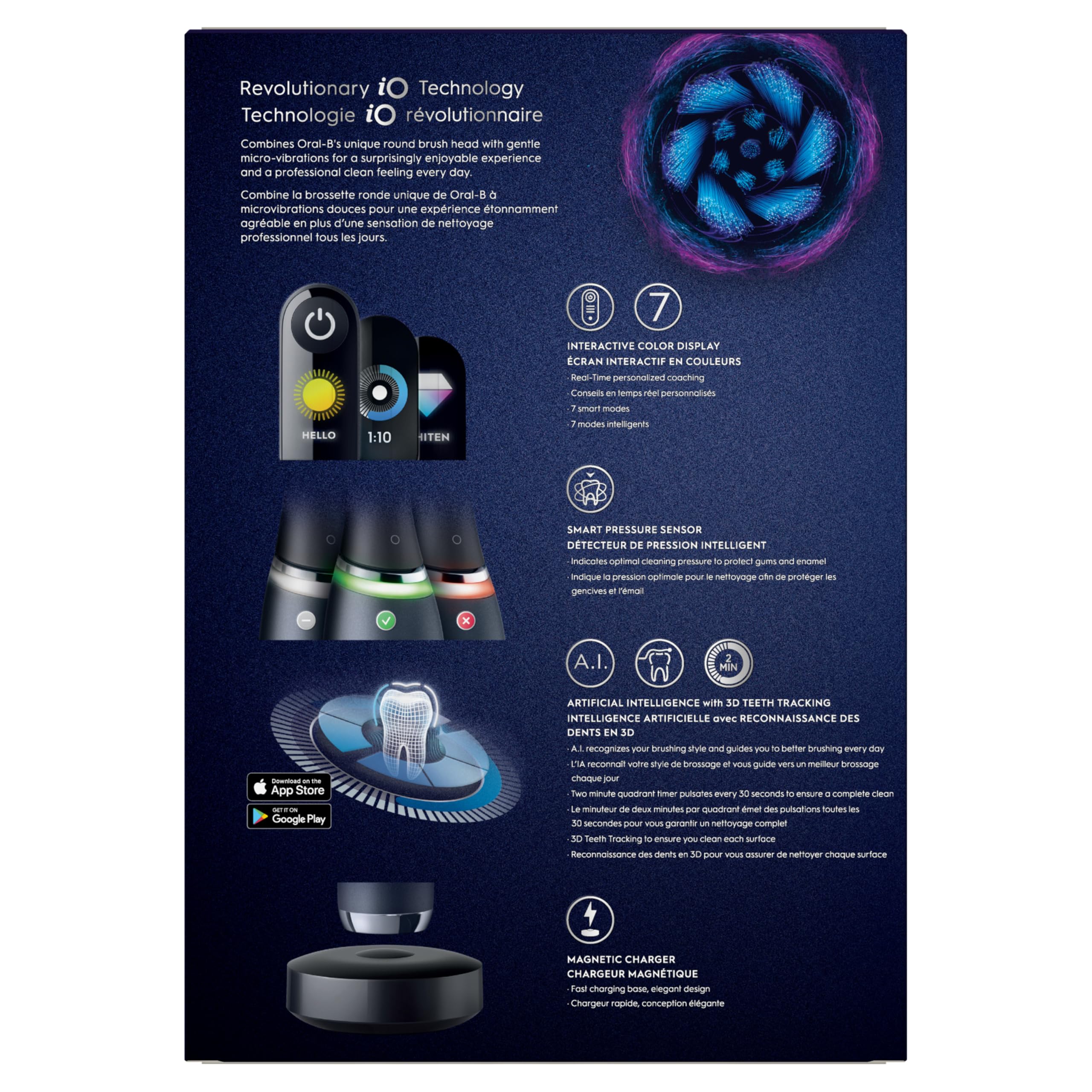 Oral-B iO Series 9 Electric Toothbrush - Black Onyx Rechargeable Toothbrush with 4 Brush Heads & Travel Case - Advanced Cleaning for Sensitive Teeth & Gum Care - Perfect for Travel & Home Use
