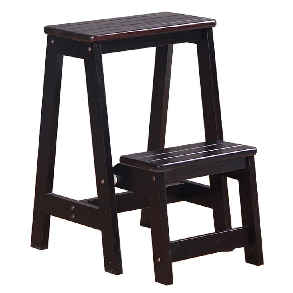 NMDCDH 2-Stage Wooden Step Stool for Adults & Kids - Foldable, Multifunctional Ladder & Plant Stand - 21.6