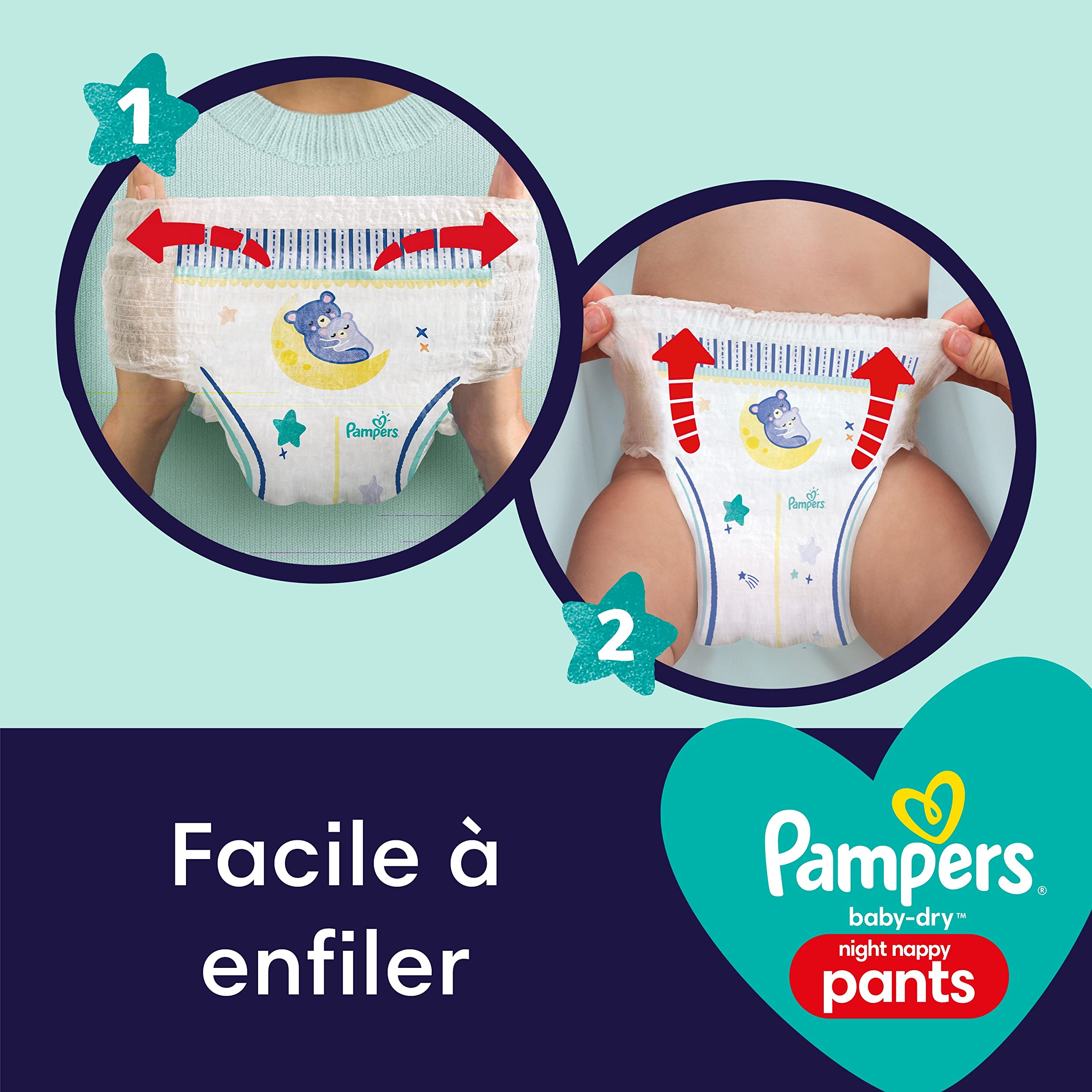Pampers Night Pants Size 6 (15+ kg) - 124 Baby Diapers, 1 Month Supply - Extra Overnight Protection for Dry & Comfortable Sleep - Ideal for Toddlers & Active Babies at Night