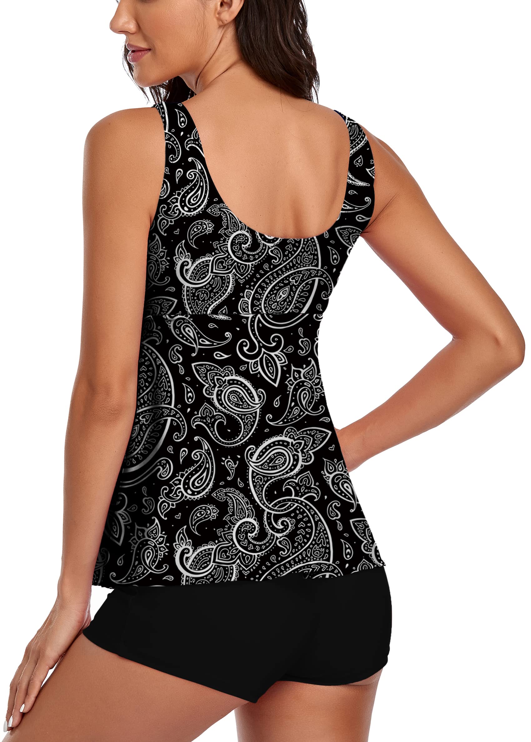 Women's Tummy Control Tankini Top with Boyshorts - 2 Piece Swimwear for Shapewear & Beach Vacations | Perfect for Swimming, Sunbathing & Resort Wear