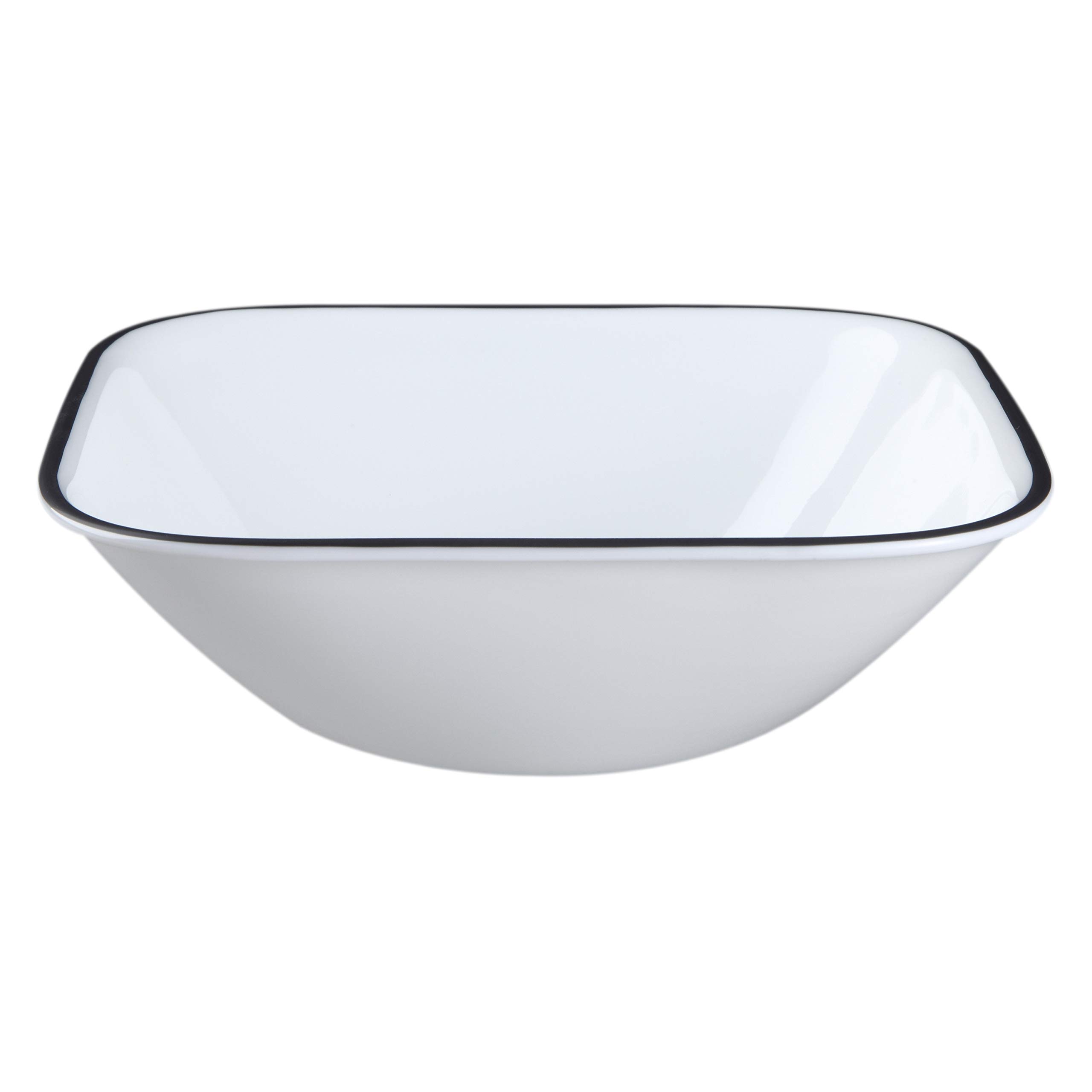 Corelle Vitrelle 18-Piece Dinnerware Set for 6 - Triple Layer Chip Resistant Glass Plates & Bowls - Lightweight Square Dishes - Simple Sketch Design - Perfect for Everyday Dining, Dinner Parties & Family Meals
