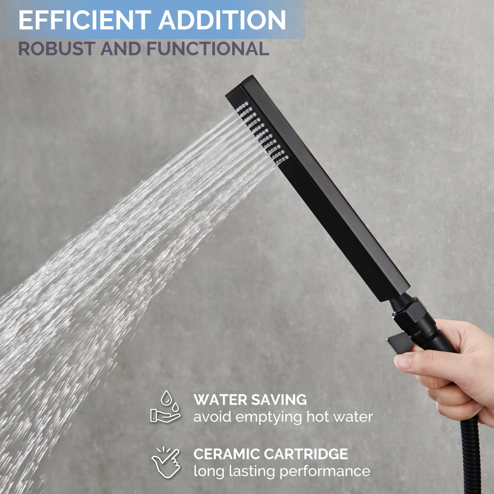 Angle Simple Shower Valve - Brass Water Flow Shut Off Valve for Hand Shower & RV Hose Flow Restrictor in Matte Black | Perfect for Bathroom Renovation, RV Plumbing & Water Conservation