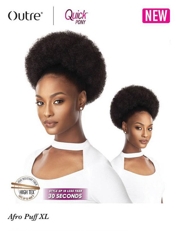 OUTRE QUICK PONY Afro Puff XL - Extra Large Synthetic Hair Bun for Black Women | Perfect for Protective Styles, Cosplay & Everyday Wear