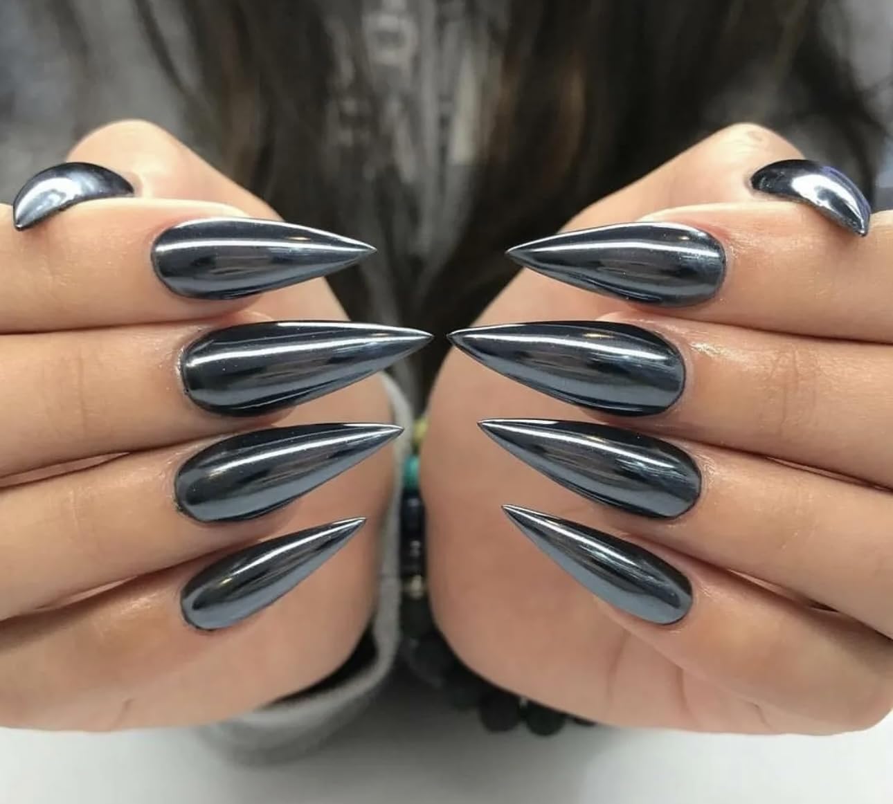 Midnight Black Chrome Nail Pigment Powder - Mirror Effect Smokey Black Nail Polish, Laser Glitter Powder for Nail Art & Makeup - DIY Crafting & Smokey Eyes Makeup (2) - Perfect for Nail Salons, Home Manicures & Party Looks