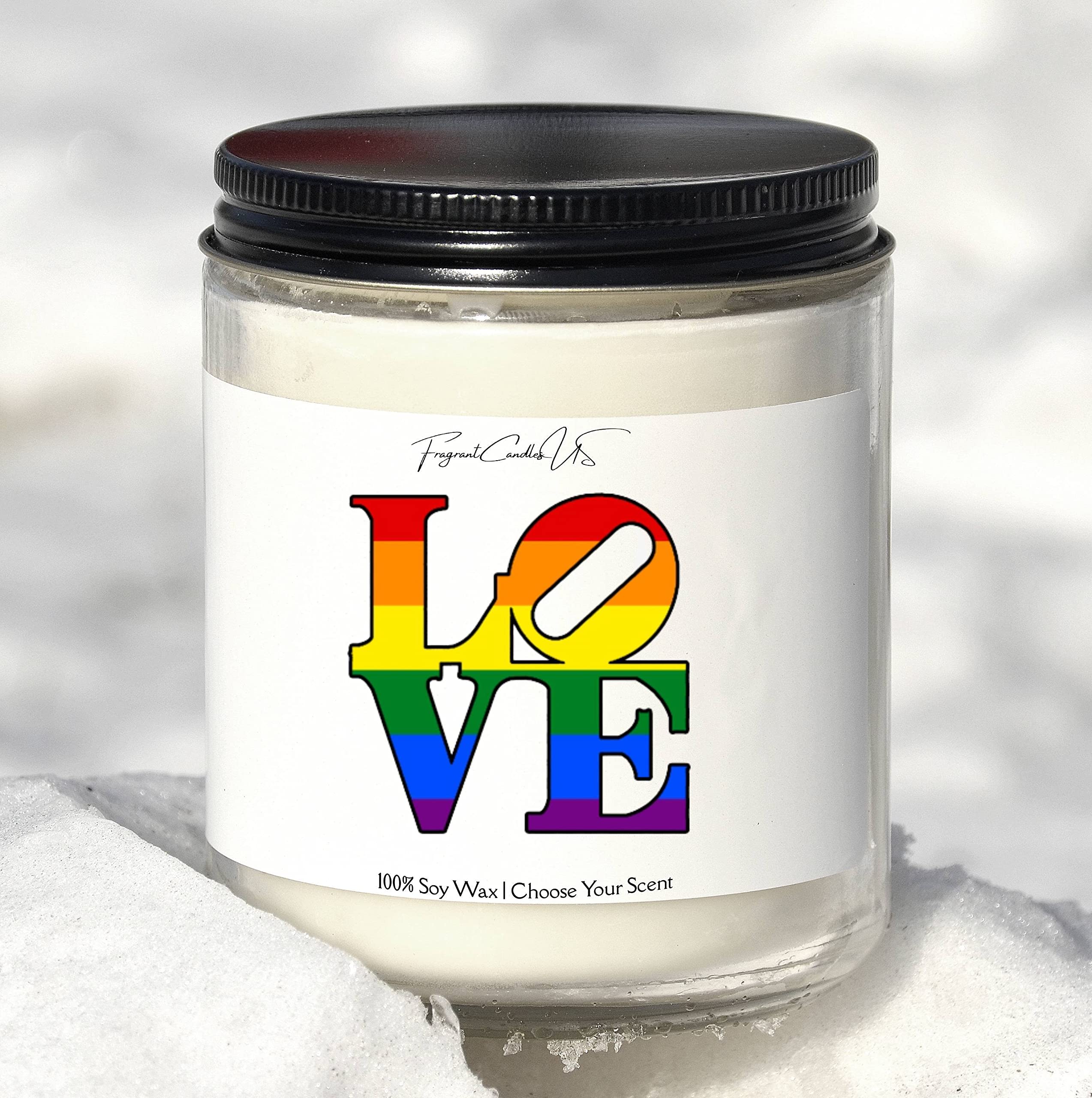 LGBTQ Pride Gifts for Couples - Rainbow Candles, Gay & Lesbian Couple Presents - Perfect for Pride Month, Weddings, Anniversaries & LGBTQ+ Celebrations