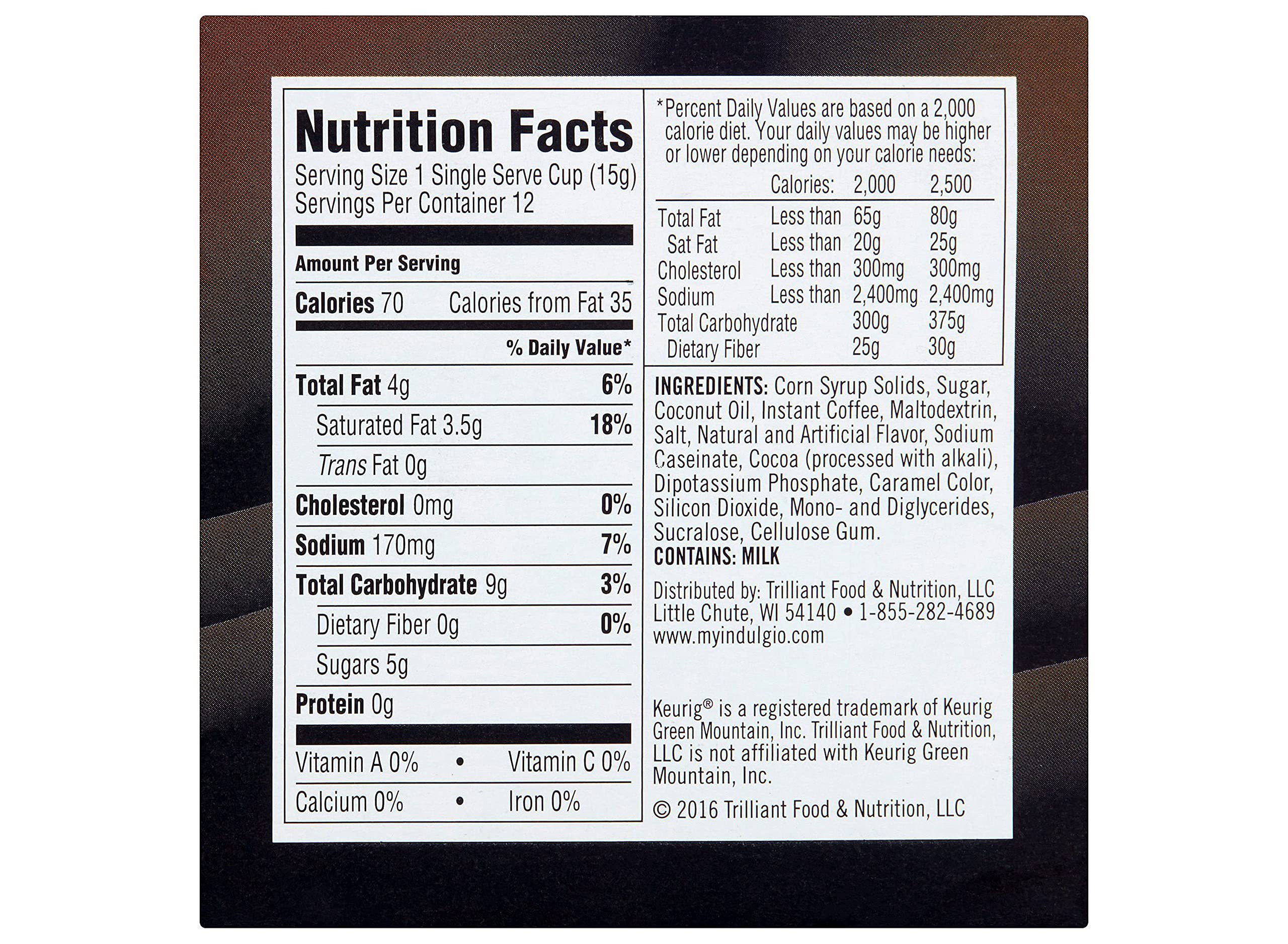 Indulgio English Toffee Medium Roast Single Serve Coffee Pods, 12 Count - Perfect for Keurig Brewers & Office Coffee Breaks