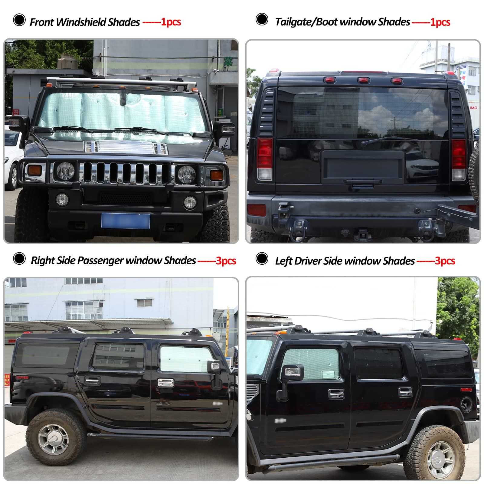 Premium Car Windshield Sun Shade Full Cover Set - Foldable UV Protection Visor for Hummer H2 (2003-2009) | Heat & Glare Reduction | Perfect for Summer Parking & Road Trips