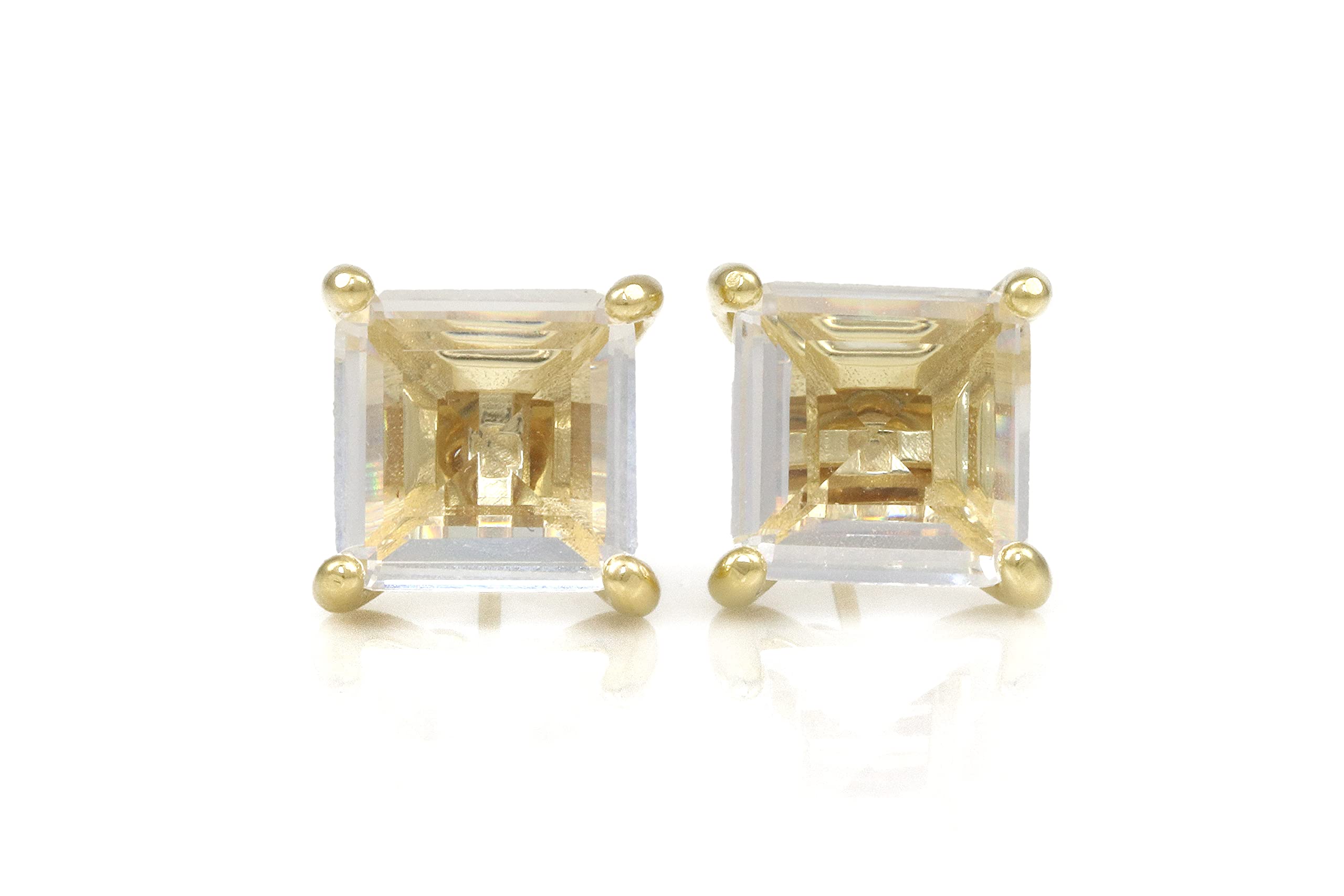 Clear Quartz Gold Stud Earrings for Women - Bridal & Fashion Jewelry
