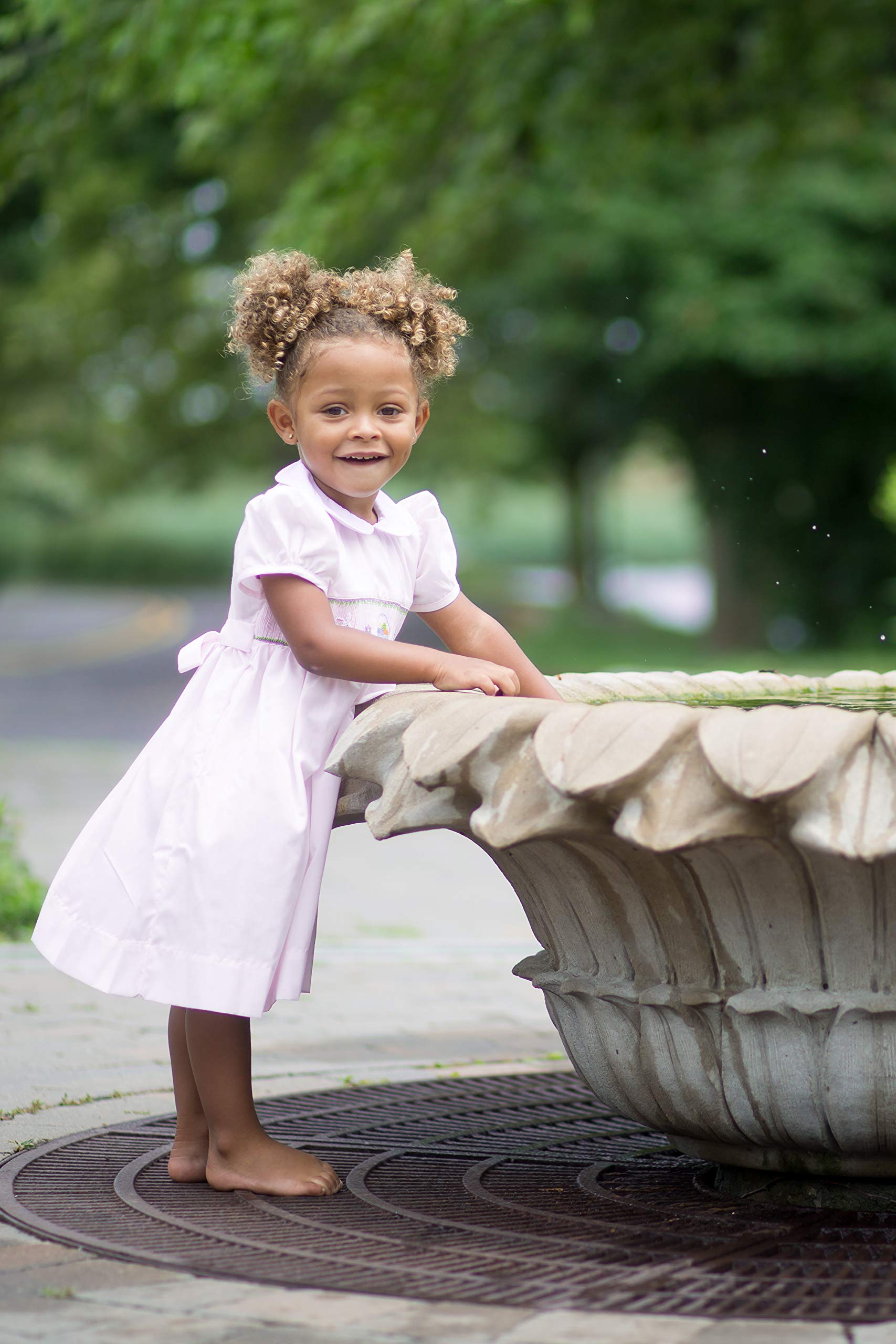 Baby Girls Easter Dress - Hand Smocked Bunny & Egg Design - Perfect for Easter Sunday, Spring Photoshoots & Special Occasions