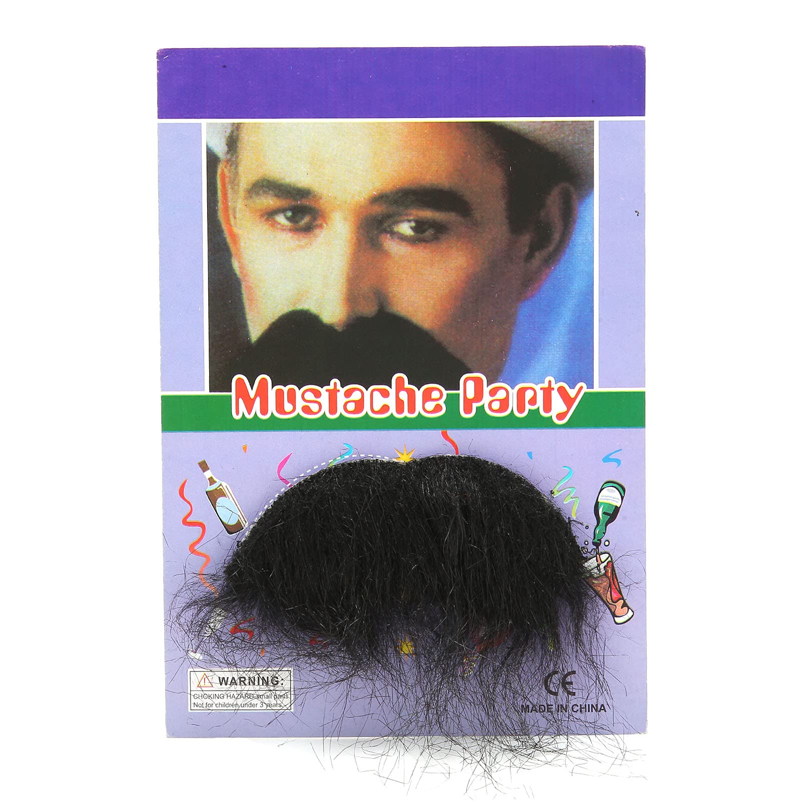 Dioche Fake Mustaches for Cosplay - Moderate Thickness Novelty Beard Costume Accessories - Perfect for Halloween Parties, Masquerade Balls, Theatrical Performances & Costume Events - Great Party Favors & Dress-Up Fun