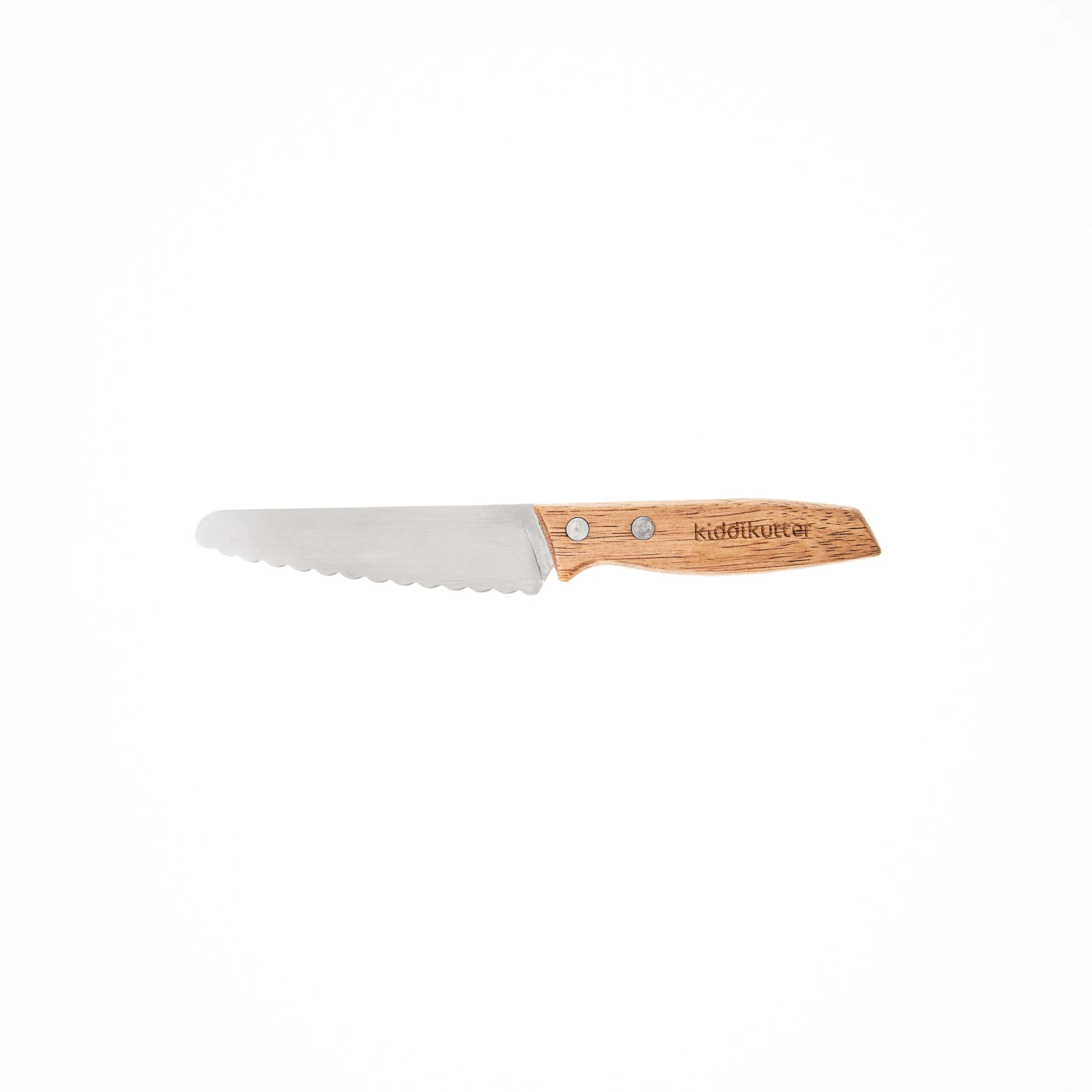 Kiddikutter Child Safe Knife with Wooden Handle - Safe First Knife for Kids Learning to Cook - Perfect for Cutting Fruits, Vegetables & Baking Activities