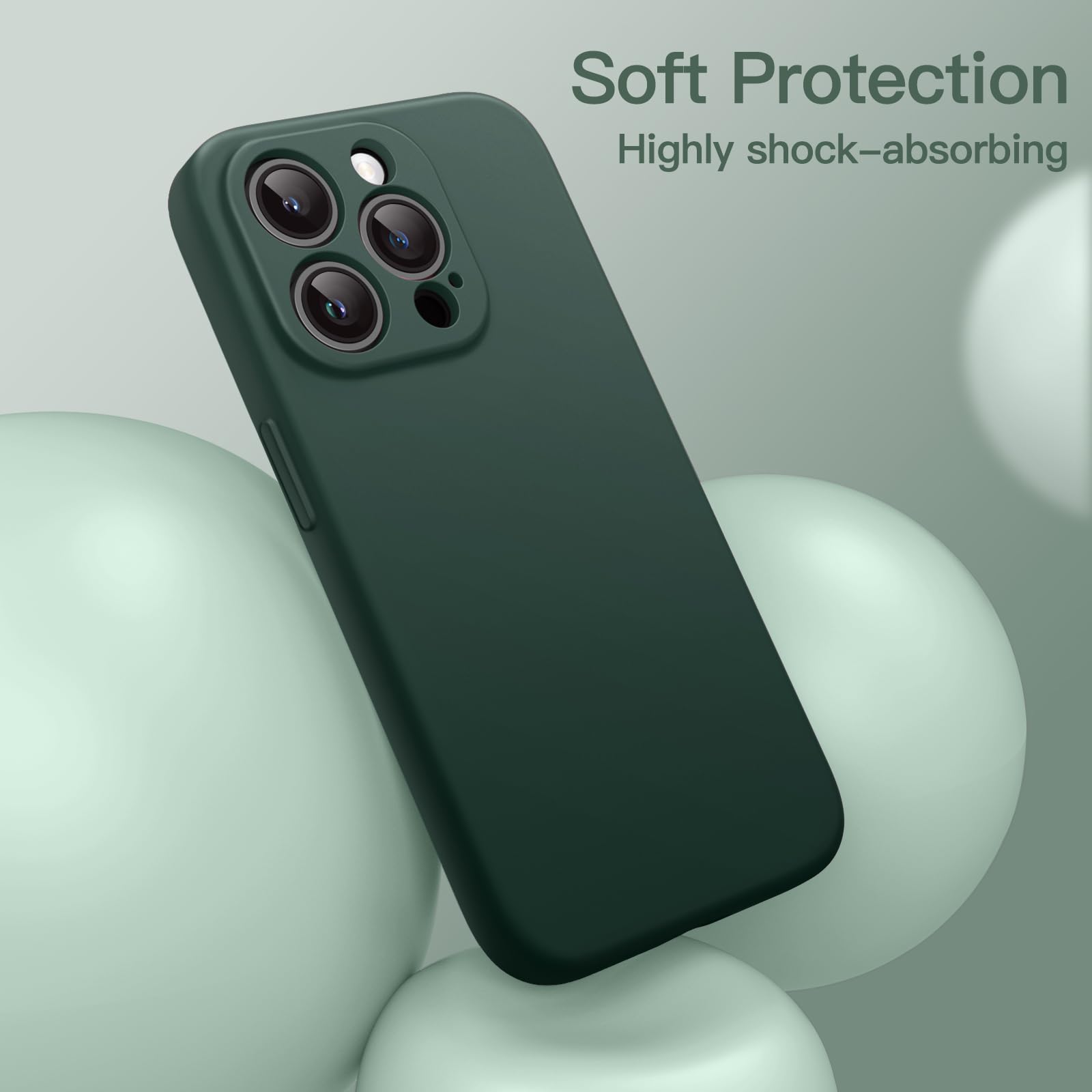 JETech Magnetic Silicone Case for iPhone 14 Pro Max 6.7-Inch - MagSafe Compatible Protective Cover with Full Camera Lens Protection (Midnight Green) | Slim Fit, Shockproof & Everyday Use for Work, Travel & Outdoor Activities