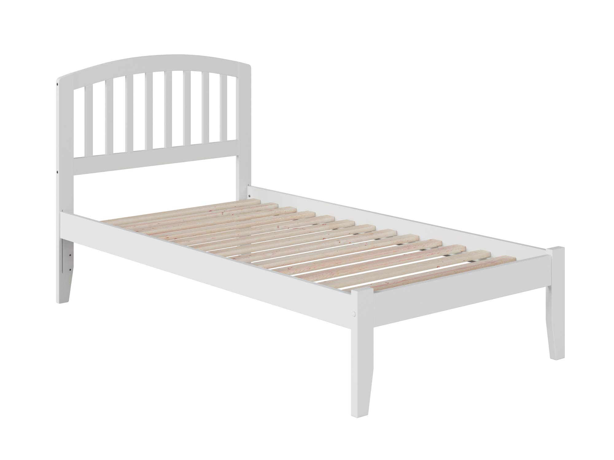 Atlantic Furniture AR8811002 Richmond Twin XL Platform Bed with Open Foot Board - White | Modern Minimalist Bed Frame for Small Spaces, Kids & Guest Rooms