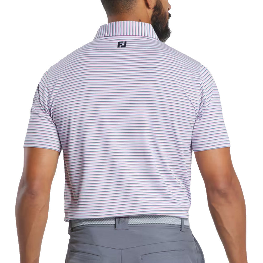 FootJoy Balance Stripe Lisle Men's Golf Polo Shirt - Moisture-Wicking Performance Golf Shirt for Men - Perfect for Golf Tournaments & Casual Summer Wear