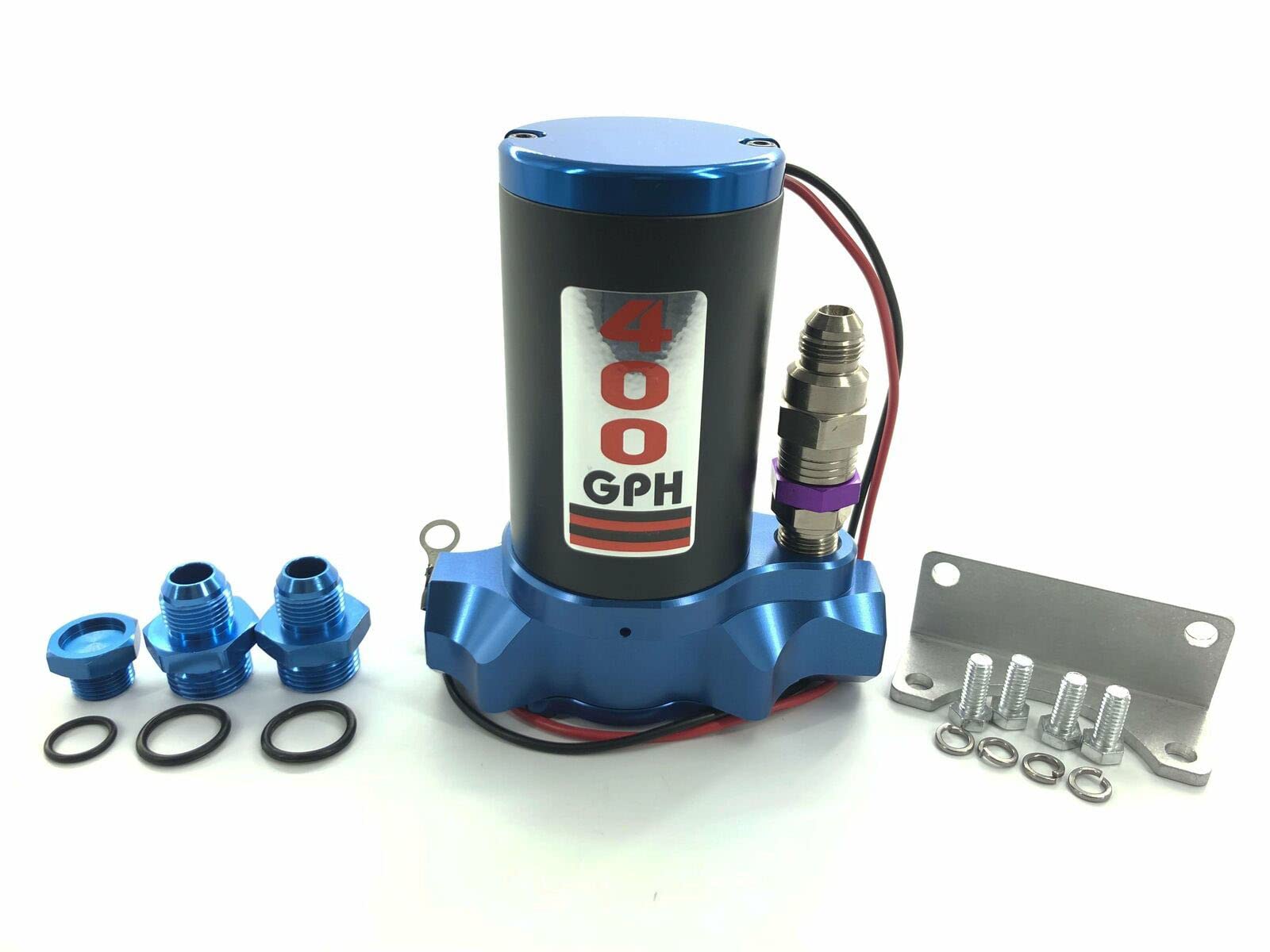 400 GPH High Performance Electric Fuel Pump - Billet Aluminum Gas & Alcohol Pump with Bypass for Street Racing, Drag Racing & High-Performance Vehicles