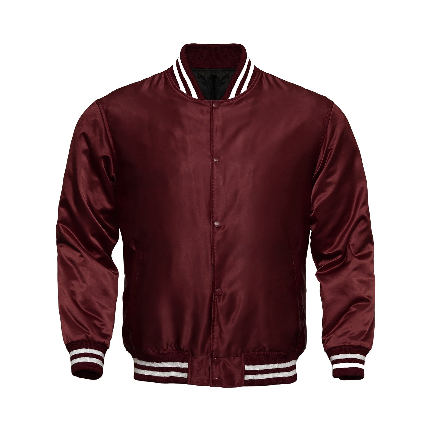 Men's Retro Satin Polyester Varsity Jacket - Stylish Casual Zip-Up Outerwear for Everyday Wear and Street Style
