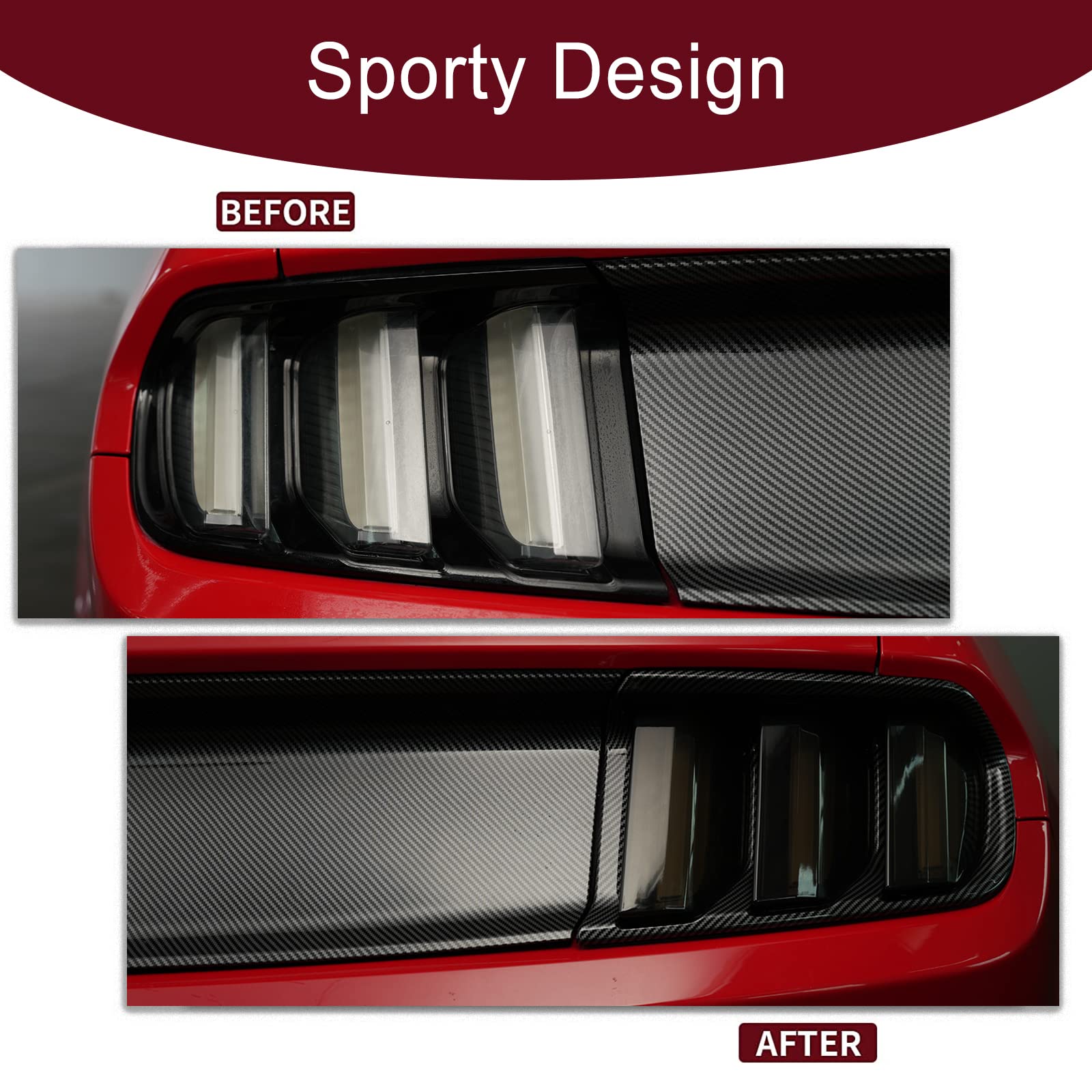 Smoke Black Tail Light Cover for Ford Mustang 2015-2017 - Durable Exterior Accessory, Lens Guard Trim Frame Bezels - Perfect for Car Customization & Night Driving Safety