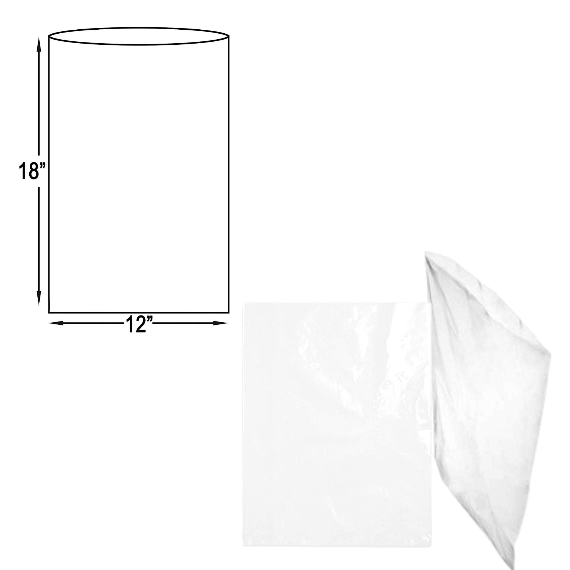 100 Pack 12x18 Inch Clear Plastic Bags - 1 Mil Cellophane Bags with Single Side Opening for Food Storage, Packaging & Industrial Use | Perfect for Bakery, Candy, Crafts & Retail Display