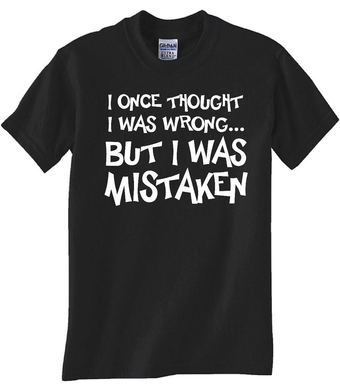 STUFF WITH ATTITUDE Mistaken Black T-Shirt for Men | Funny Graphic Tee | Casual Cotton Shirt for Streetwear & Everyday Outfits
