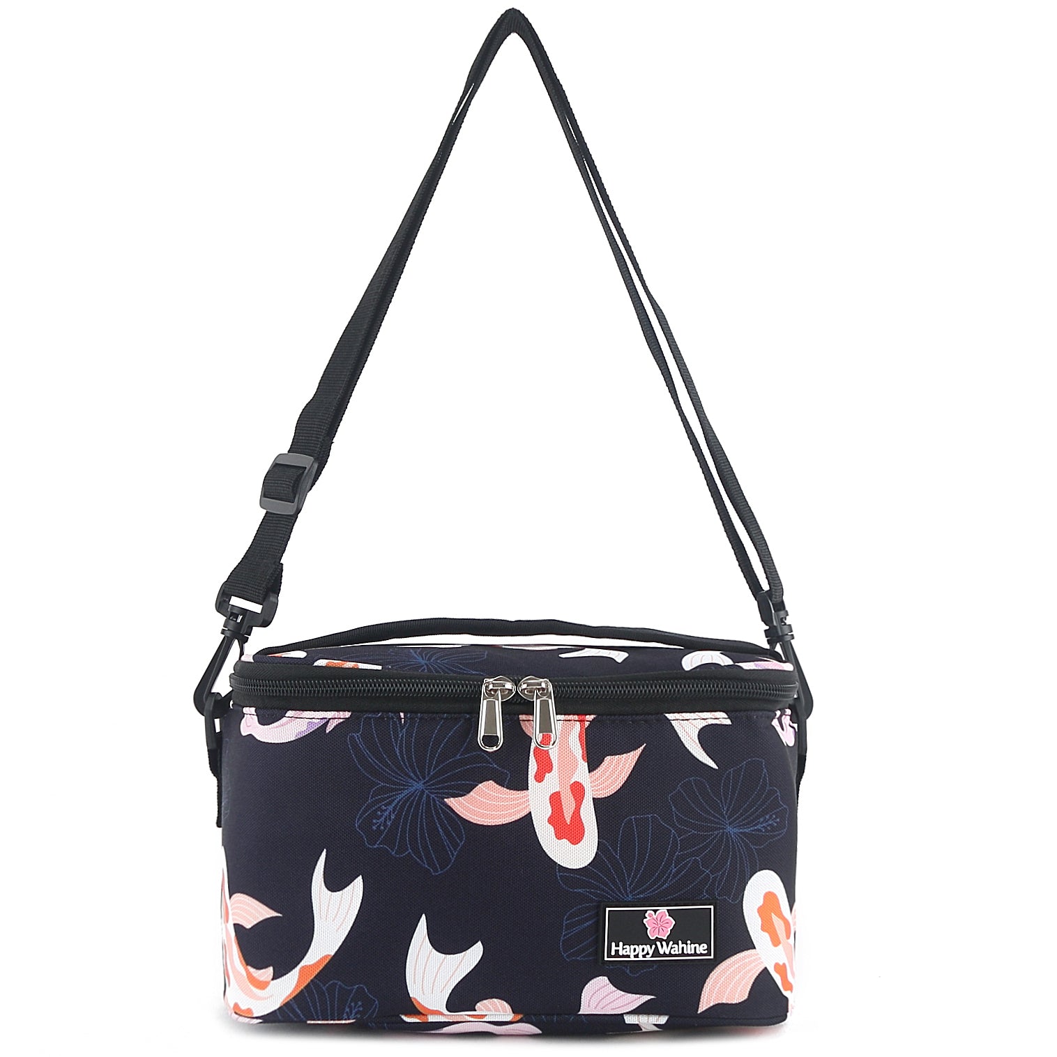 Premium Small Cooler Tote Bag with Koi Fish Design in Navy Blue - Perfect for Beach Picnics, Pool Parties, and Outdoor Adventures