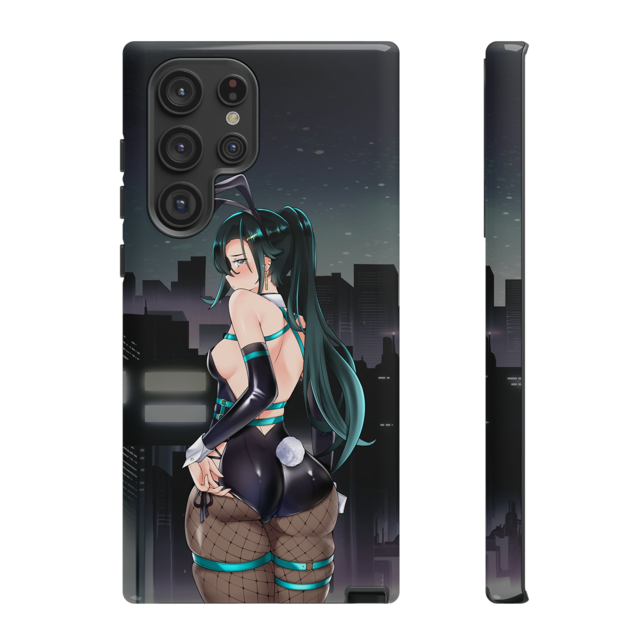 Cute Bunny Girl Floral Design Phone Case for iPhone & Samsung - Trendy Aesthetic Cover for Girls, Teens & Women - Perfect for Daily Use, School & Gifts