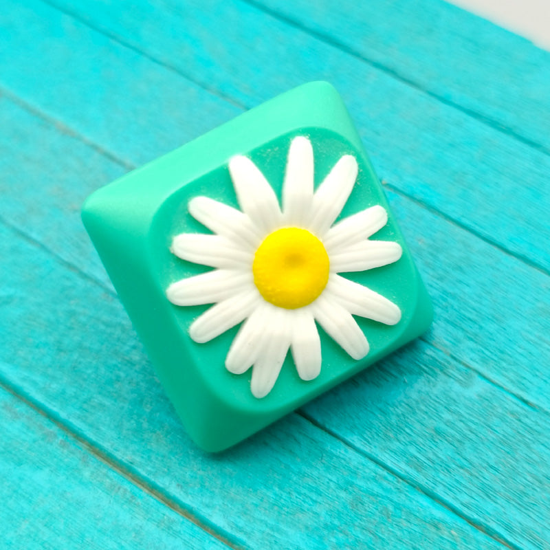 NuPhy Air Daisy Resin Keycap - Custom Personalized Mechanical Keyboard Keycap for Typing & Gaming - Perfect for Mechanical Keyboards, Custom Builds & Aesthetic PC Setups