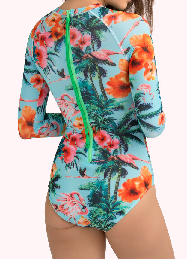 Venus Long Sleeve One Piece Swimsuit for Women - UPF 50+ Sun Protection, High Waisted Bathing Suit with Tummy Control - Perfect for Beach, Pool & Tropical Vacations