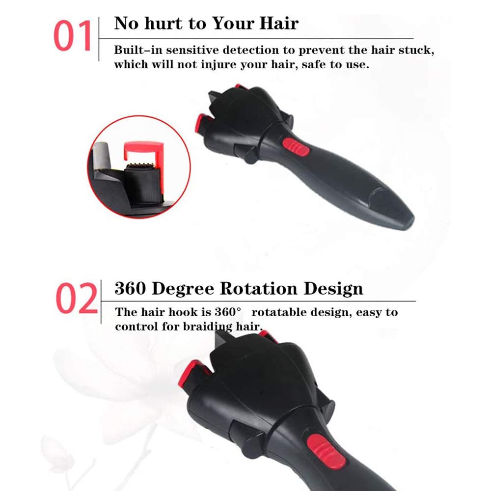 Honeytecs Electric Hair Braider - Automatic Quick Twist Braiding Machine for DIY Hair Styling | Smart Hair Braid Maker Tool for Women & Girls | Perfect for Home, Salon & Travel Use