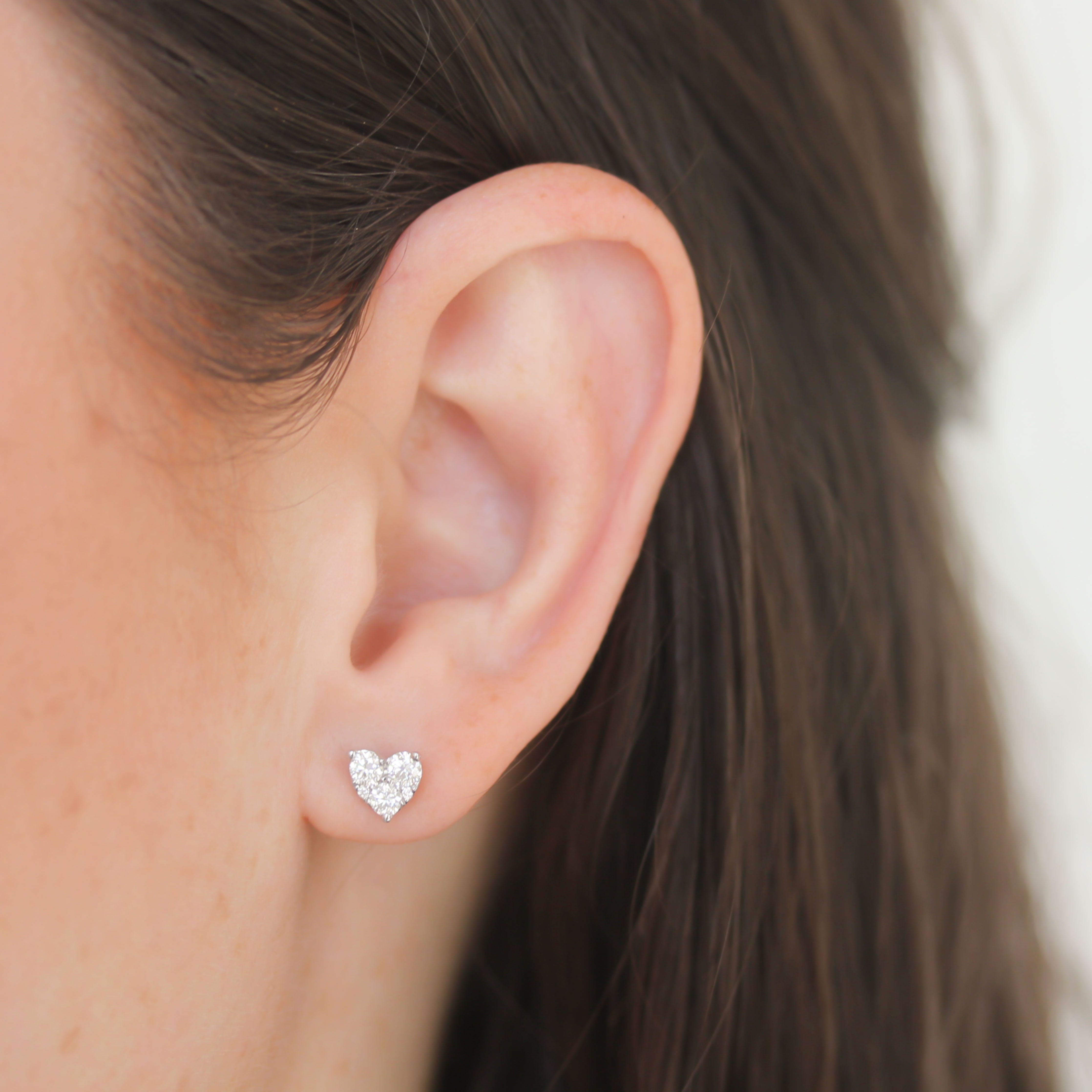 Kwiat Sunburst Heart Shaped Diamond Stud Earrings - Perfect for Valentine's Day Gifts, Anniversary Presents & Romantic Occasions