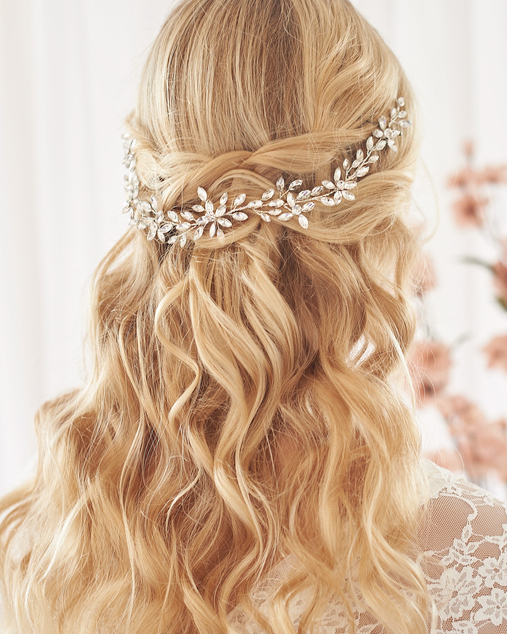 Felicia Crystal Hair Vine - Elegant Bridal Hair Accessory for Weddings, Prom & Special Events | Sparkling Rhinestone Headpiece for Women