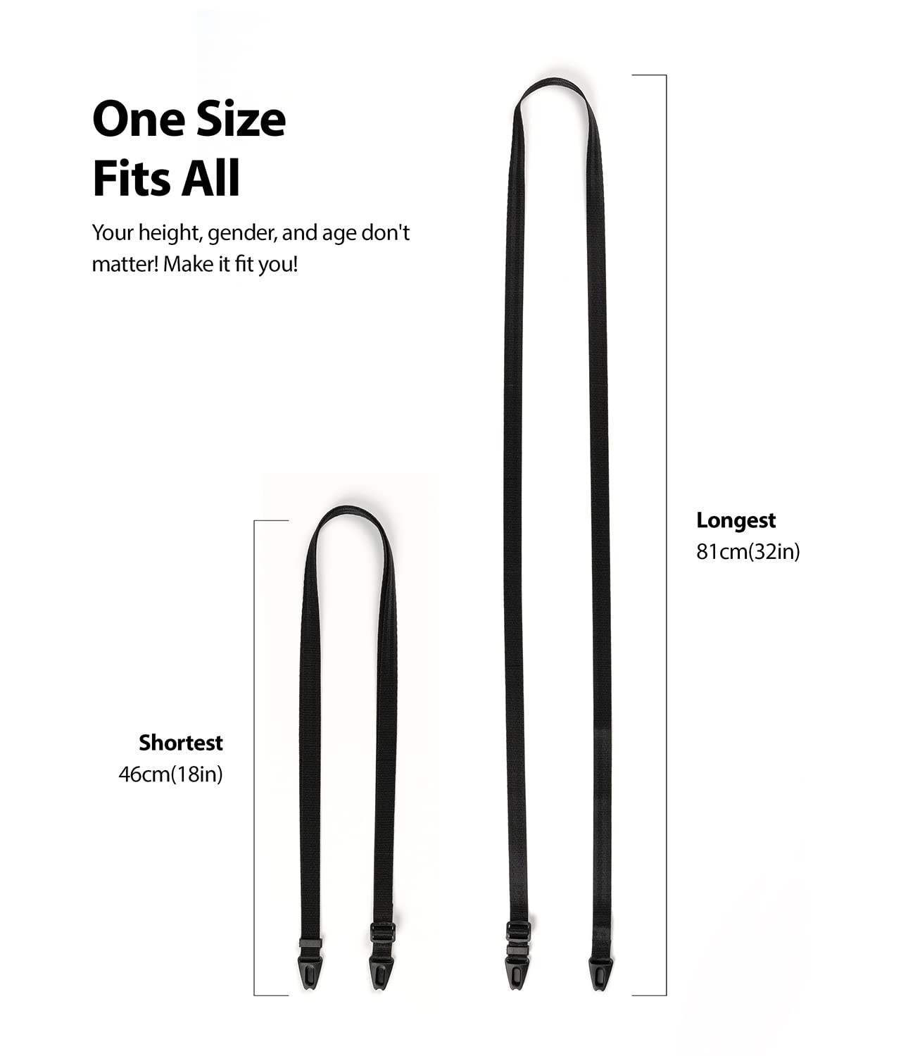 **Ringke Adjustable Universal Crossbody Shoulder Strap – Durable Phone & Camera Lanyard for Smartphones, DSLRs, and Cases – Perfect for Travel, Hiking, and Events**