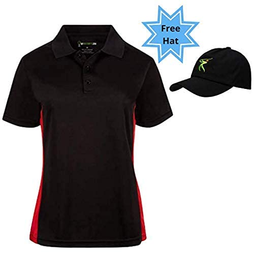 Premium Women's French Cut Short Sleeve Golf T-Shirt - Moisture Wicking & Comfortable Performance Top with Free Golf Hat - Perfect for Golf Outings, Practice Sessions & Casual Wear