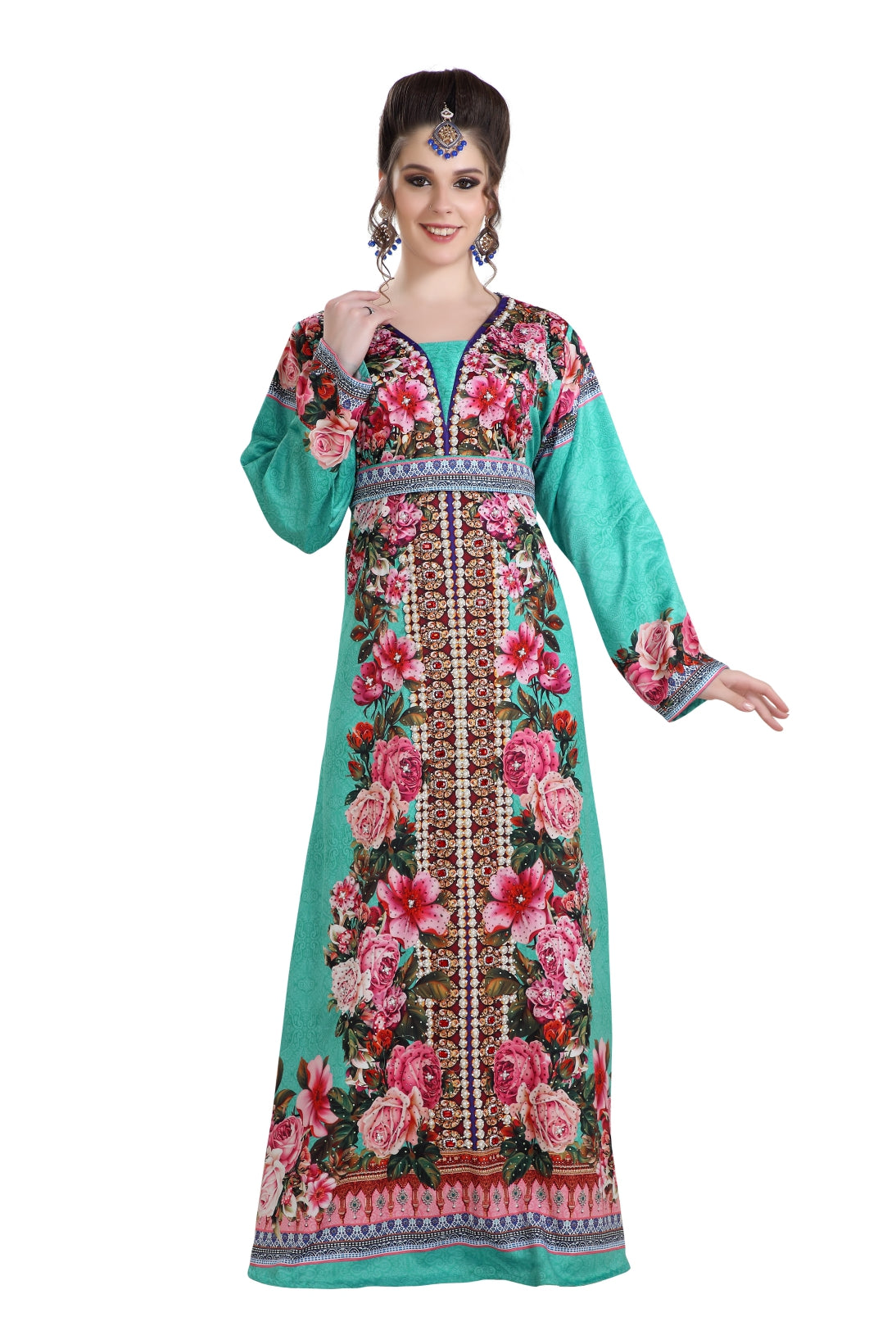 Stylish Dubai Printed Beach Cover-Up with Sparkling Crystals - Perfect for Pool Parties, Vacations & Summer Getaways