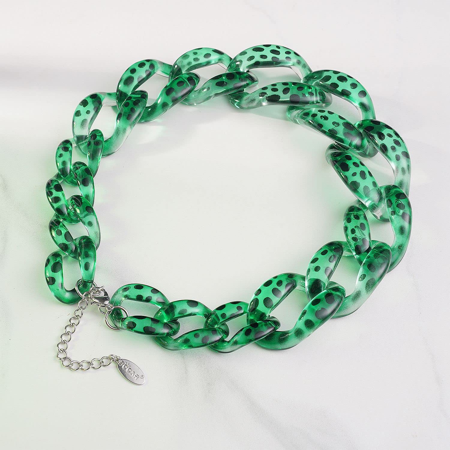 Chunky Acrylic Beads Statement Choker Necklace for Women - Fashion Cube Link Chain with Elegant Design | Perfect Gift for Her, Birthday, Party & Casual Wear