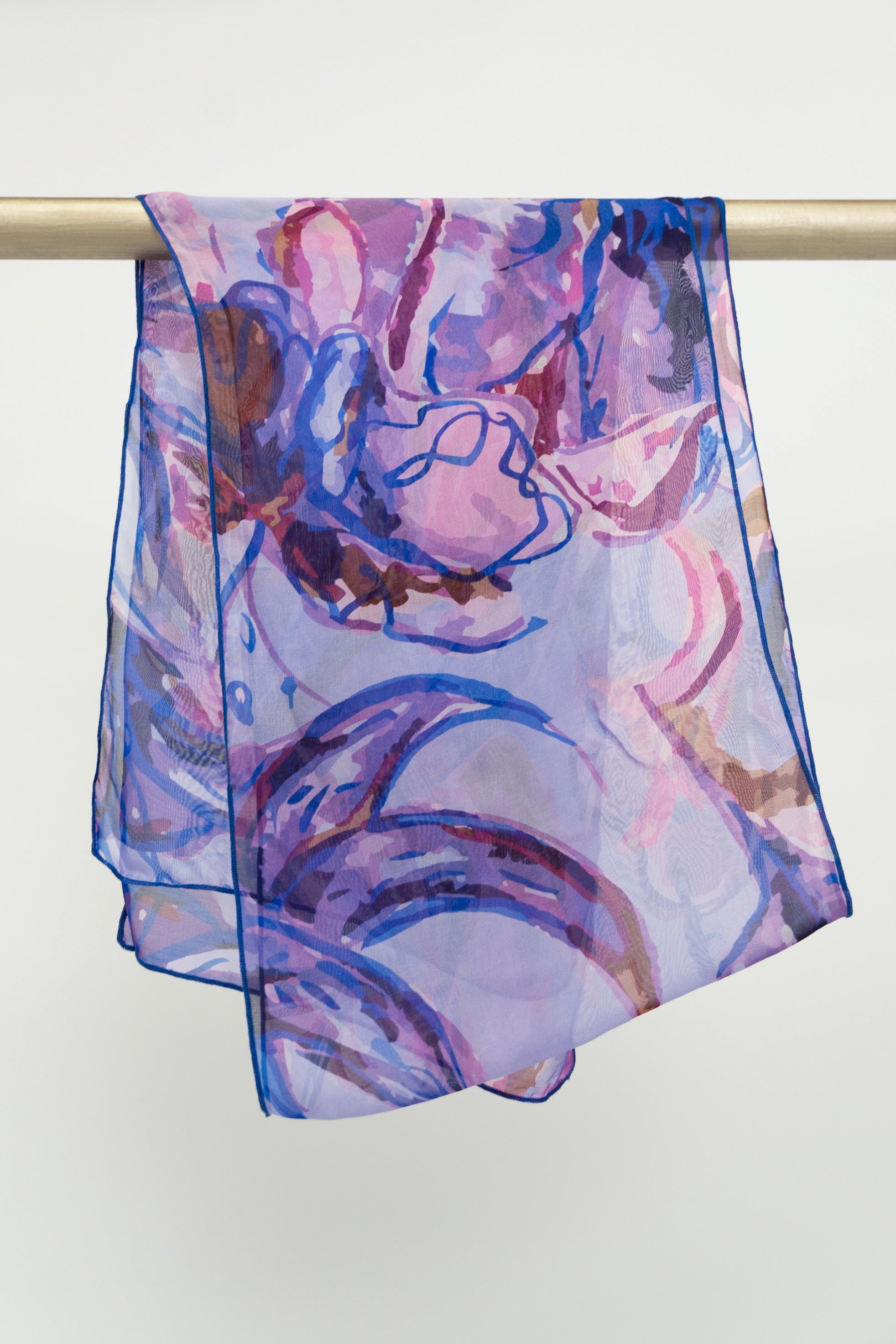 Elegant Large Silk Scarf with Lily Floral Print - Perfect for Women's Fashion Accessories, Gift Giving & Special Occasions