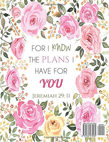 Floral Notebook with Jeremiah 29:11 Bible Verse - 8.5x11 Large Composition Book Journal for Women, Bible Study, Prayer Journaling & Gift Giving