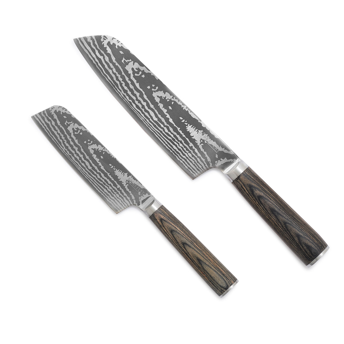 Bobby Flay by GreenPan Premium Stainless Steel 2-Piece Santoku Knife Set - Professional Kitchen Knives for Chopping, Slicing & Dicing Vegetables, Fruits & Meats