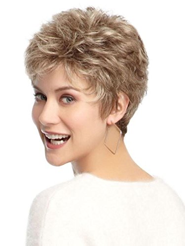 Gabor Wigs Flirt Average Cap Synthetic Wig - Dark Chocolate GL 4-8 | Short Precision Layered Cut with Small Curls | FlexLite Capless Design for Women | Includes MaxWigs Hair Loss Booklet | Perfect for Everyday Wear, Cosplay & Hair Loss Solutions