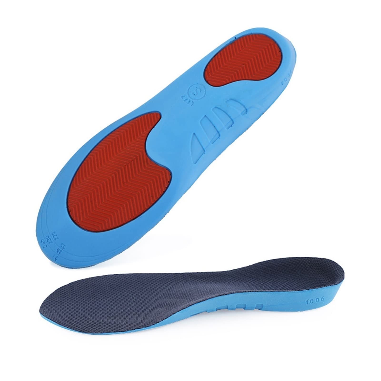 ZYHZJC Orthotic Arch Support Shoe Insoles - 2 Pairs Plantar Fasciitis Inserts for Flat Feet, Heel Pain Relief & Shock Absorption (Blue, Size 38-40) - Perfect for Running, Walking & Daily Comfort
