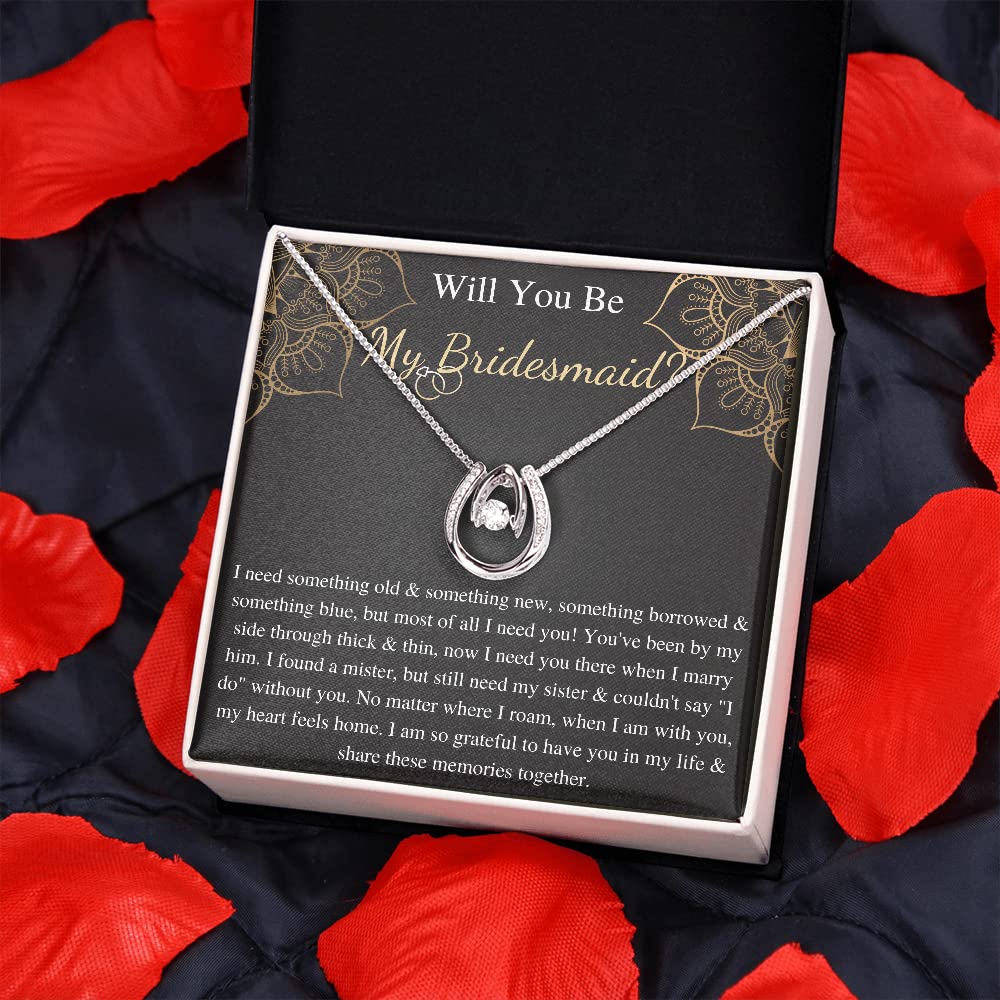 Bridesmaid Necklace Gift - Proposal & Thank You Jewelry for Wedding