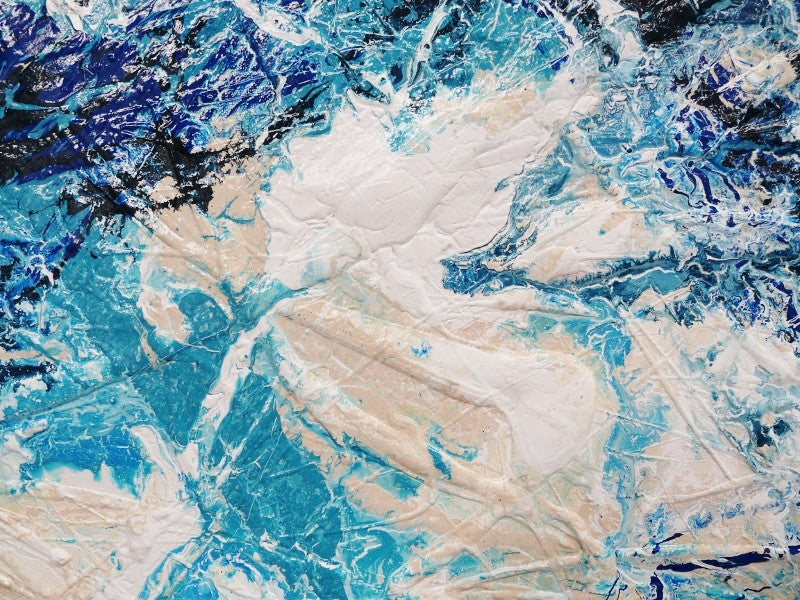 Abstract Blue Wall Art - Modern Canvas Painting for Home & Office Decor | Perfect for Living Room, Bedroom, or Workspace